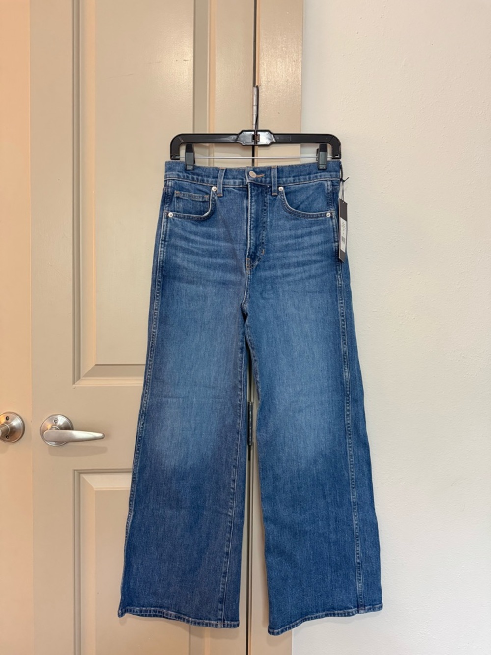 Veronica Beard Taylor Cropped High-Rise Wide Jeans